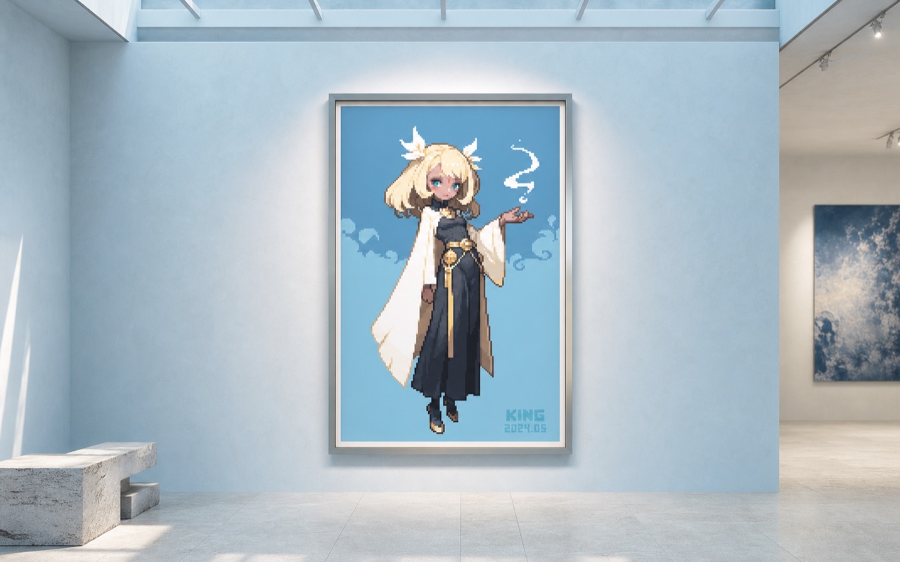 ALCHEMIST / MINERAL BLUE framed gallery presentation
