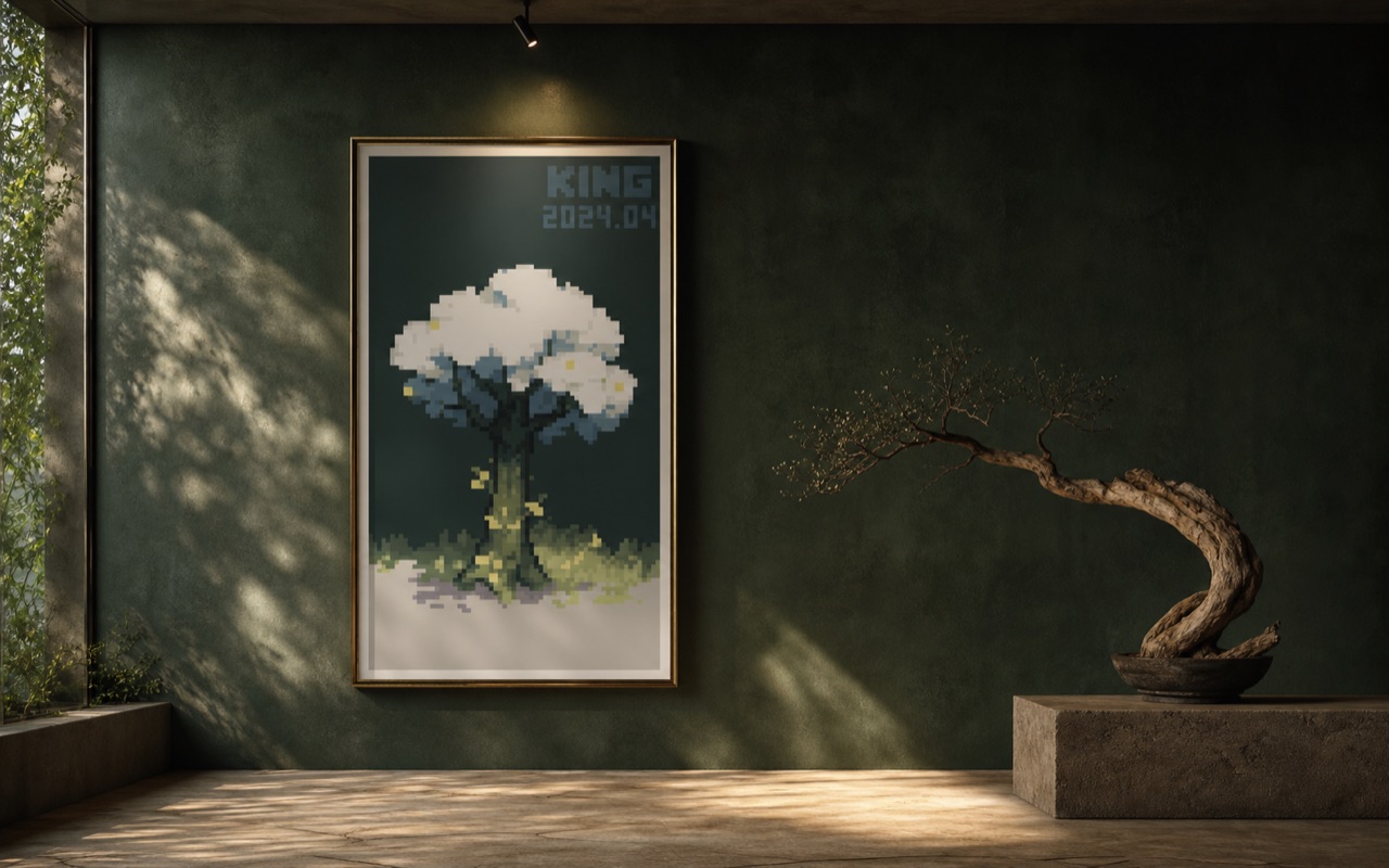 BLOOM / FOREST LIMEWASH framed gallery presentation